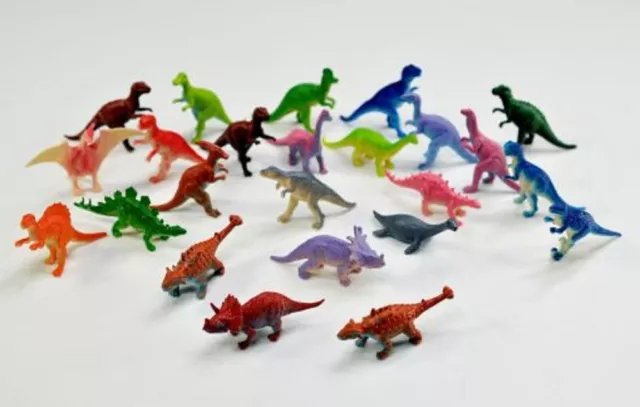 24 Dinosaurier Dino ca. 7 cm groß bunt Farben Mitgebsel Kindergeburtstag Neu