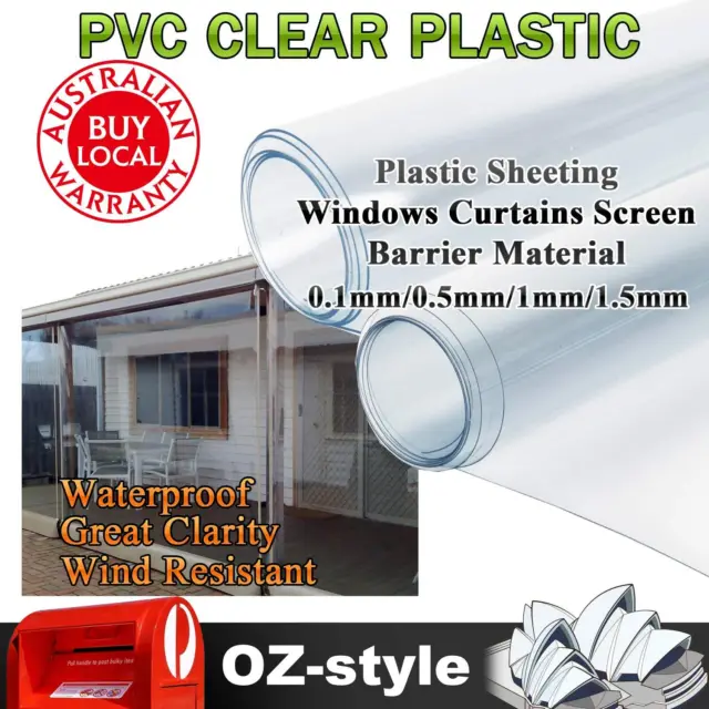 PVC Vinyl Wipe Clean Tablecloth Super Clear Door Window Upholstery Plastic Sheet