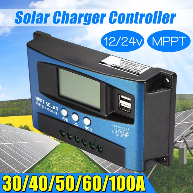 12/24V 30-100A MPPT USB Contrôleur Charge Régulateur de Batterie Panneau Solaire