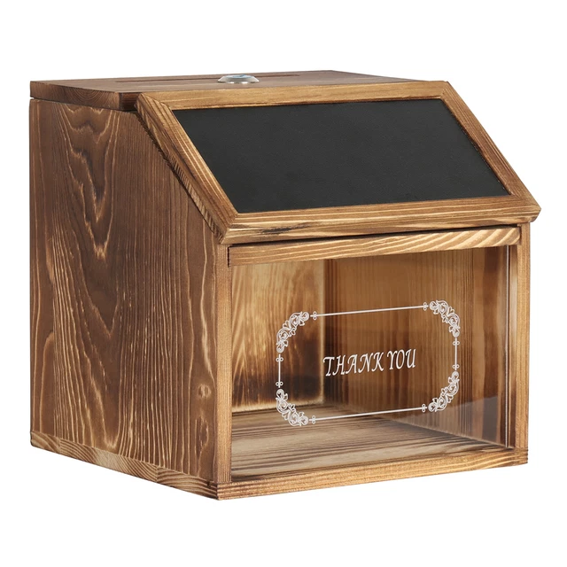 SPENDENBOX ACRYLBOX LOSBOX mit Schloss Holz Aktionsbox Sammelbox ...