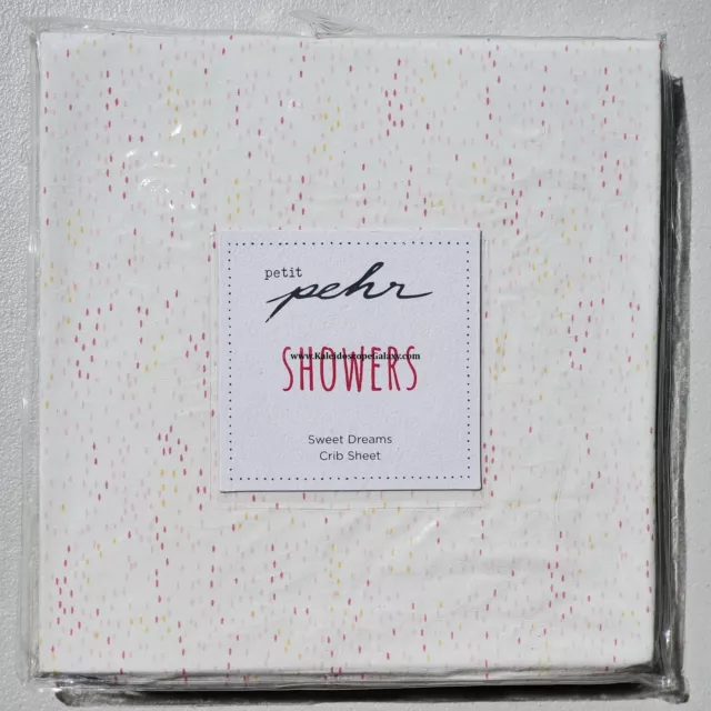 Petit Pehr Showers Sweet Dreams Crib Sheet Pink Off White Brand NEW