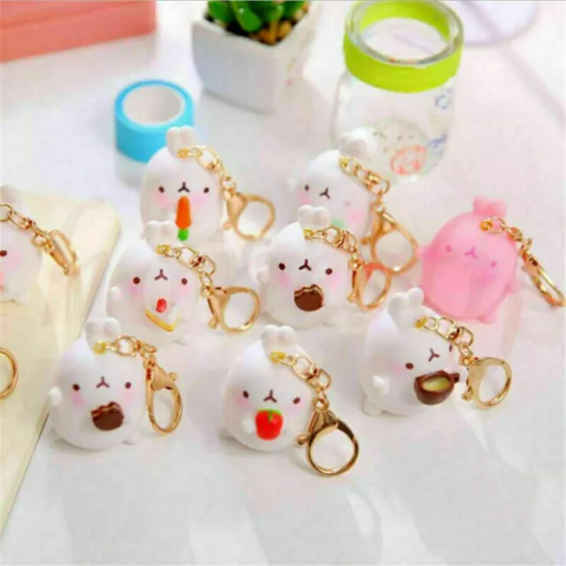 1pc Cute Rabbit Kawaii Keyring Charm Pendant Keychain Key Ring Chain Xmas Gift