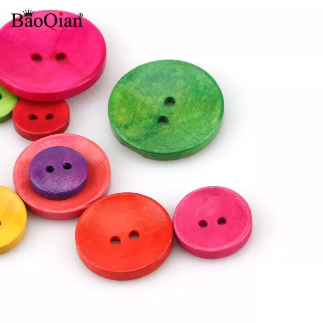 Multi Sizes Round Buttons Wooden Crafts Buttons DIY Sewing Accessories 10-50pcs