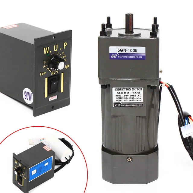 AC 220V 90W 100K Gear Motor 1 PH motore elettrico motore cambio con regolatore di velocità