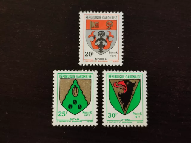 ZU46/ Gabun - Gabon - 1971 - Yv 266 / 268 | Mi 420 / 422 - Wappen - MH