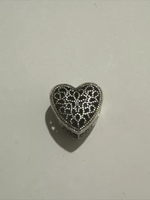 Pandora S925 Ale Filigree And Beaded Heart Charm