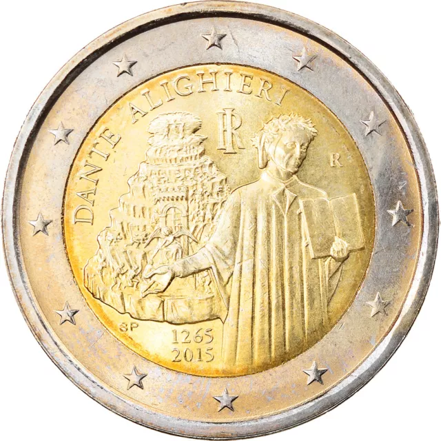 [#799717] Italien, 2 Euro, Dante Alighieri, 2015, UNZ, Bi-Metallic, KM:New