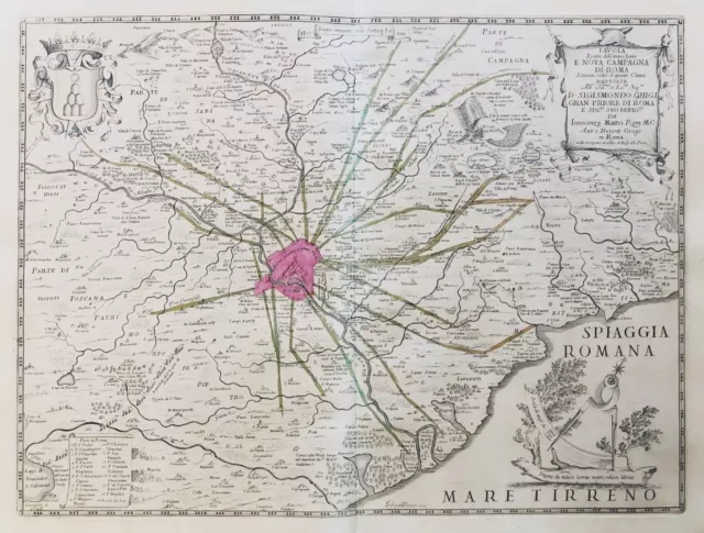 Roma Rome Rom Lazio Italia Italy Italien carta map Karte Rossi engraving 1690