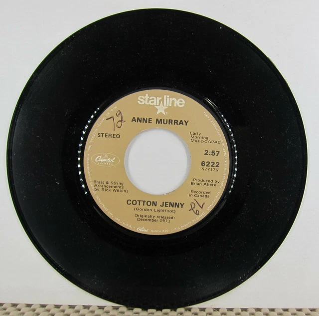 ANNE MURRAY Danny's Song & Cotton Jenny Starline 45 tours EUR 3,71