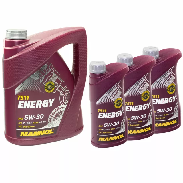 Olio Motore Mannol 5W-30 Energia Api Sn / CH-4 1x 5 Litro + 3x 1 Litri