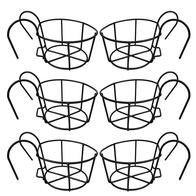 6x Metall Eisen Pflanzer Für Geländer Zaun Balkon Garten Home Decor
