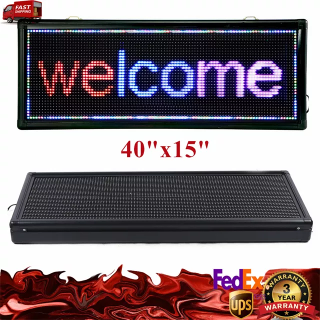 40X15& LED Sign Programmable Scrolling Message Display Board ...
