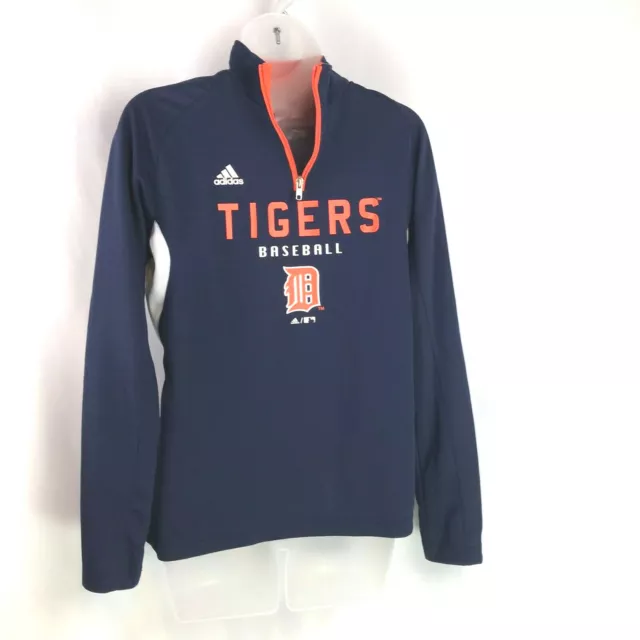Adidas Detroit Tigers T-shirt Size Large 14-16 Blue Orange "D"  Baseball Youth