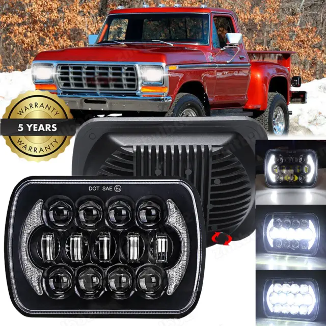 5x7" 7x6" LED Headlight Hi/Lo w/ DRL for Ford Bronco F650 F750 F-100 E-150 F-250