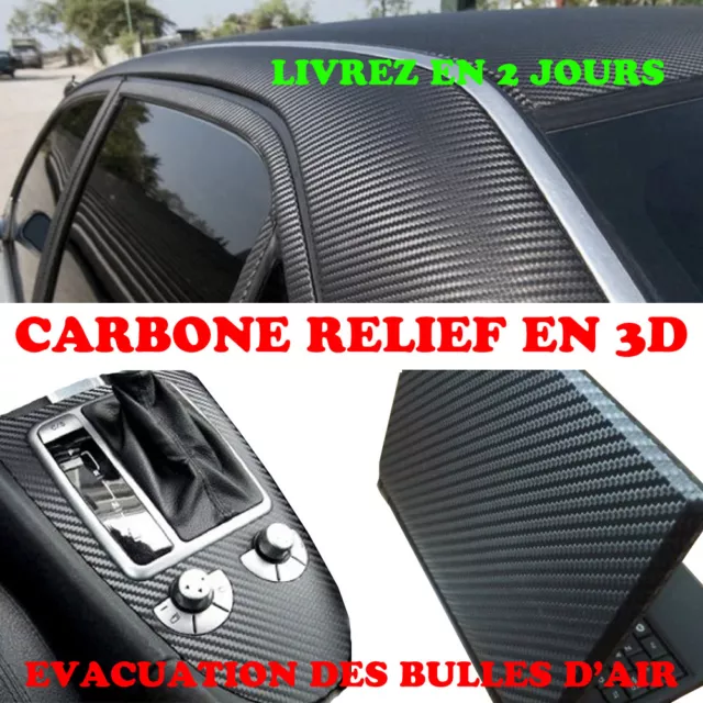 Film carbone 3D covering auto adhésif thermoformable 150 x 30 cm