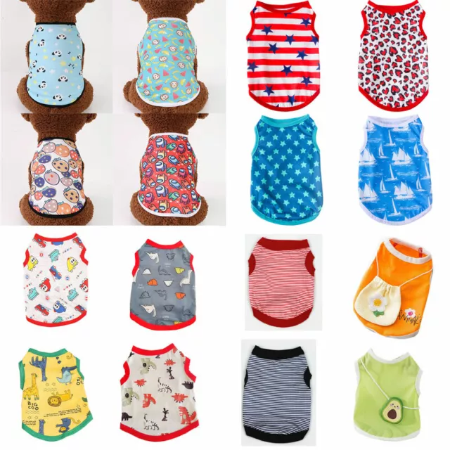 Pet Small Dog Vest Printed T-shirt Summer Puppy Cat Dog Clothes Clothing -