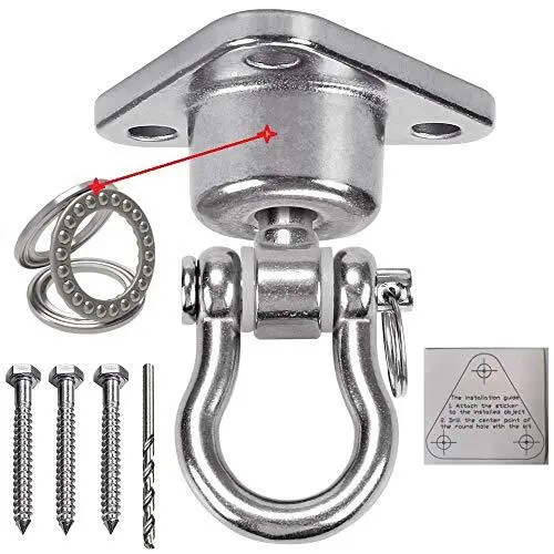 Stainless Steel Hanger with Smooth Swing Bearings, Heavy Duty 180°+360° Swive...