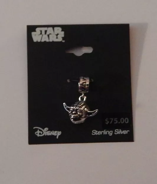 Sterling Silver Disney Star Wars Yoda Charm Bead NEW