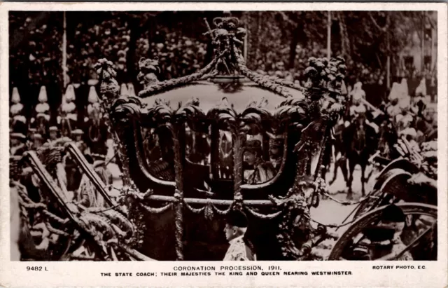 UK Royalty Coronation Procession 1911 RPPC Postcard Z6