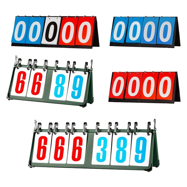 Tableau De Score Sportif Portable à 6 Chiffres - 40x15x21 Cm, Carton Plastique, Pour Football, Volley, Tennis, Etc.