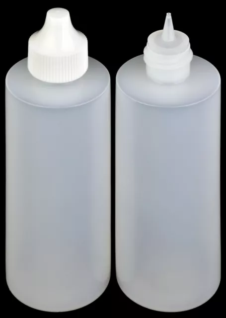 Plastic Dropper Bottles, Precise Tipped w/White Cap, 4-oz., 3-Pack