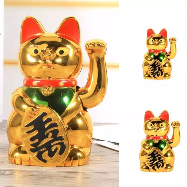 Lucky Fortune Maneki Neko Beckoning Cat Money Waving Feng Battery Chinese T1T5