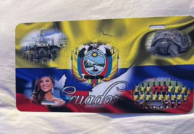 Ecuadorian National Flag License Plate 6 X 12 Aluminum (Rear Find)