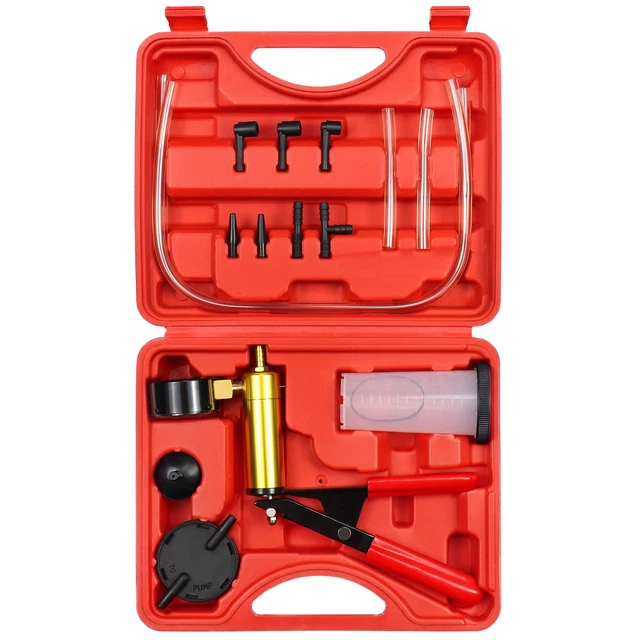 2 in 1 Hand Vacuum Pump Brake Bleeder Kit, One-Man Brake Clutch Fluid
