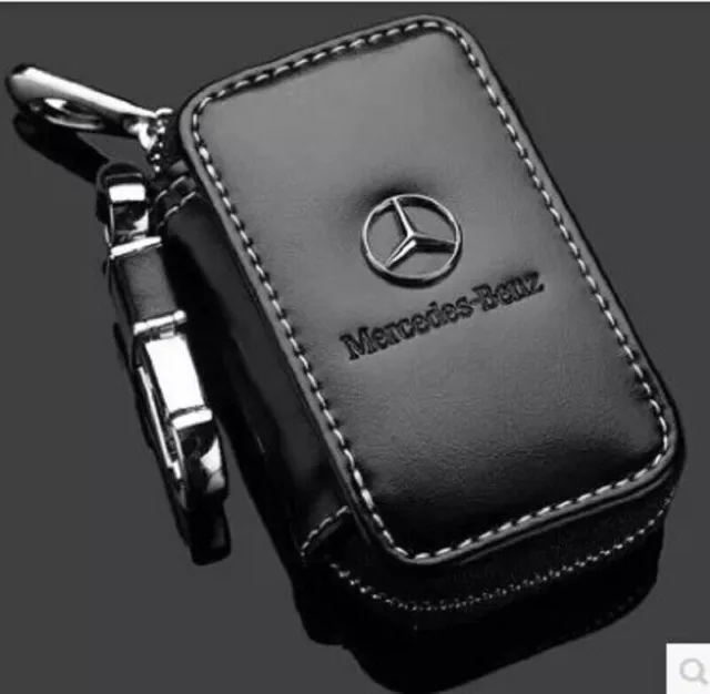 Leder Schlüsseltasche Mercedes W126 Schlüsselmäppchen Anhänger Etui key  case NEU