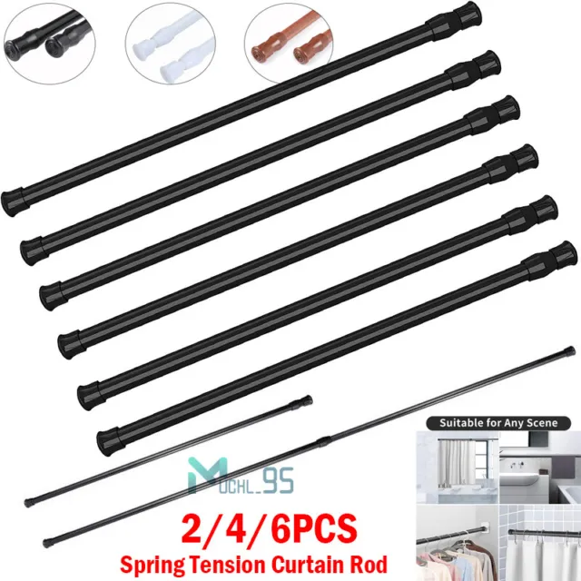 6 Pack Spring Tension Curtain Rod Adjustable Length for Window Rod Shower Rod