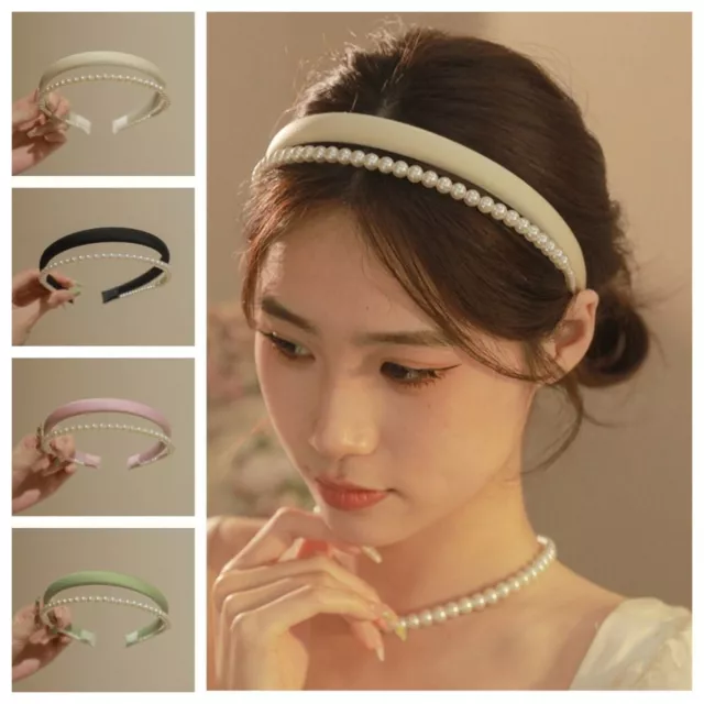 Elastic Pearl Hair Hoop Exquisite Korean Style Headband  Makeup