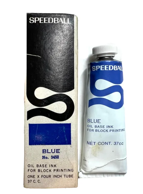 Tinta base de aceite Speedball para impresión en bloques azul NUEVA EN PAQUETE