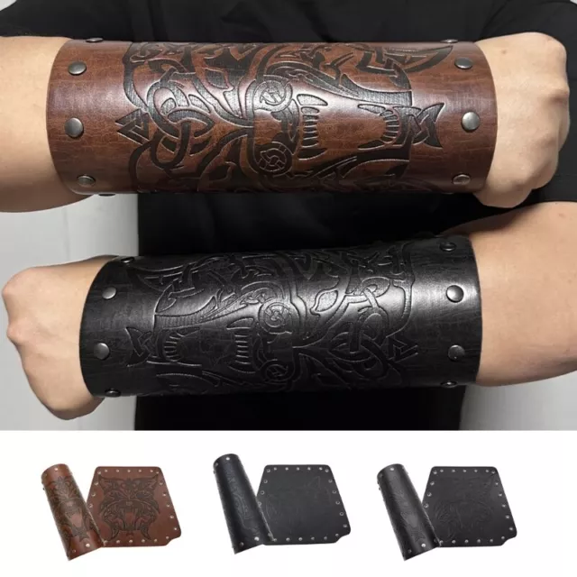 Adjustable Knight Wrist Guard Halloween Cosplay Wrist Bracer for Men