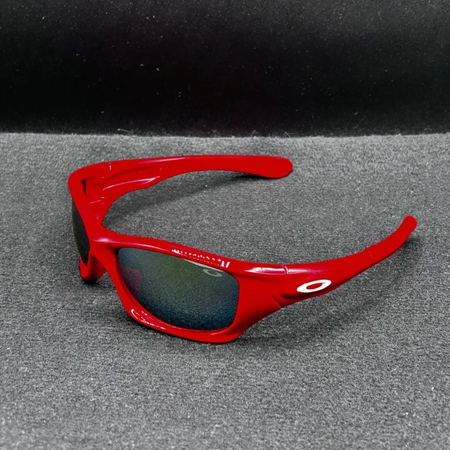 Oakley Pit Bull Sunglasses Red w/ White Icons, Gray Mirrored Lenses - Used (EUC)
