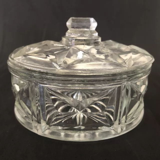 Crown Crystal Glass Co. Jam Pot & Cover Series 81 - 1940's Australian Glass.