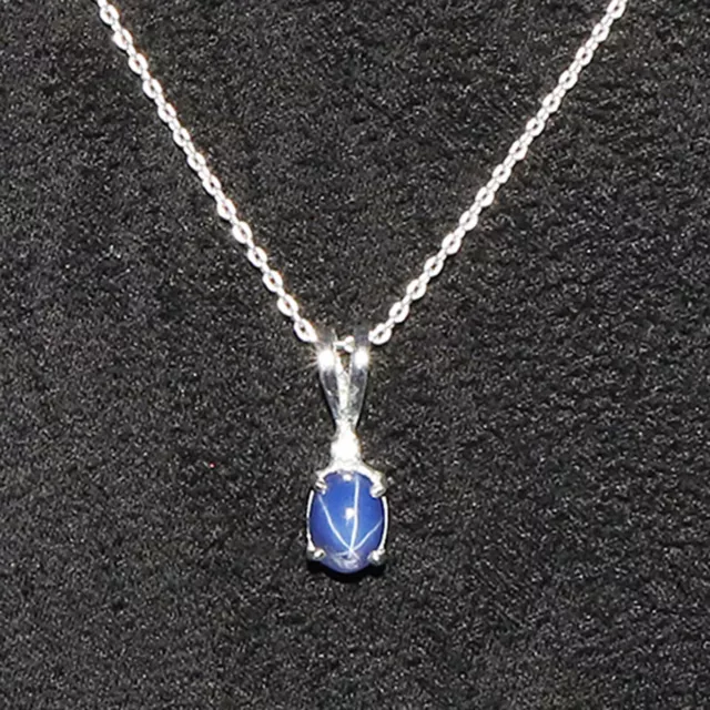 10ct Natural Star Blue Sapphire Pendant 925 Silver Jewelry Gift For Anniversary