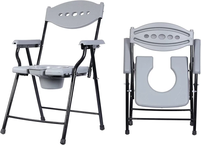 Folding Commode Chair | For Elderly Disabled Man And Pregnant Woman, Anti-Skid Folding Commode Chair | For Elderly Disabled Man And Pregnant Woman, Anti-Skid