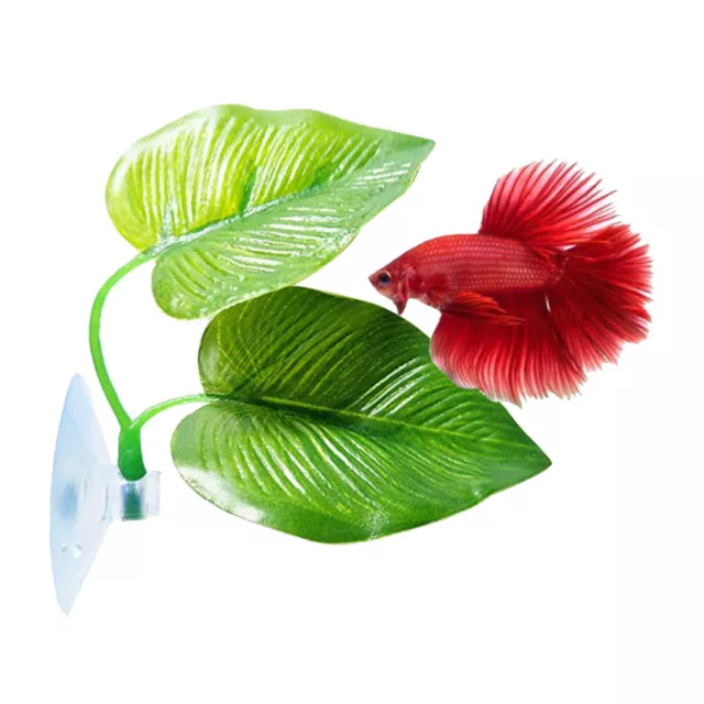 Betta Bed Plastic Fish Leaf Hammock Breeding Hiding Habitat