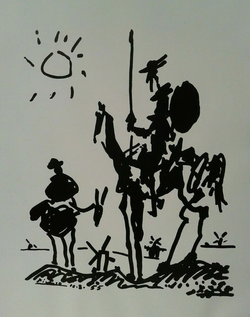 Pablo Picasso. Don Quixote 1955. Unframed print 50.5cm x 70cm. Pablo Picasso. Don Quixote 1955. Unframed print 50.5cm x 70cm.