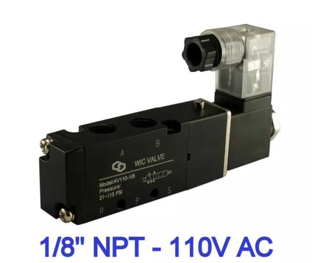 1/8 Inch Pneumatic 4 Way Electric Directional Control Air Solenoid Valve 110V AC