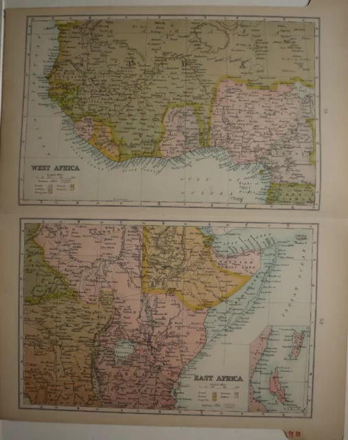 1871 Antique Map West Africa & East Africa Somali Land Zanzibar