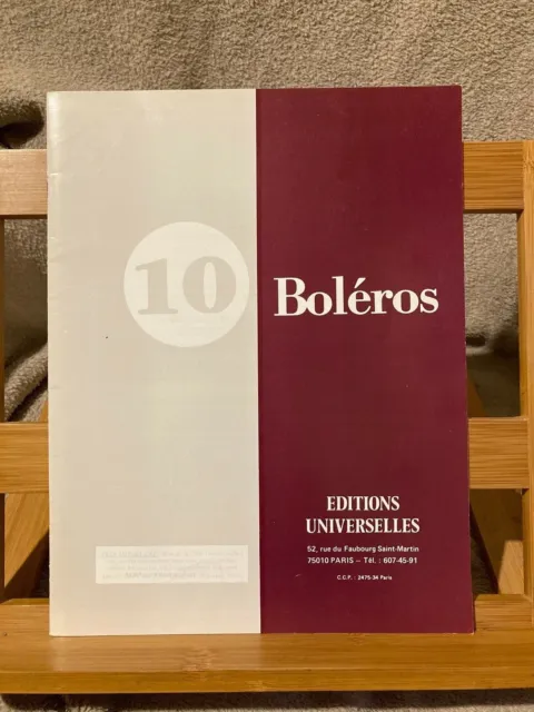 10 Boléros recueil piano accordéon chant partition éditions Universelles