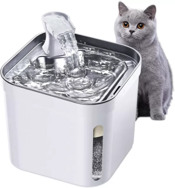 Cat Water Fountain Ultra Quiet 75Oz/2.2L Automatic Pet Dog Dispenser Large Resin