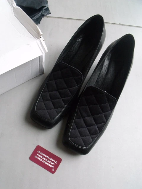 Chaussures Escarpins Femme Talons Carres Bouts Carres Noires Pointure 41