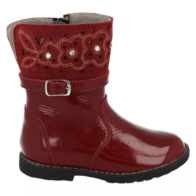 Botas de cuero patentadas rojo oscuro Startrite para niñas: brillantes