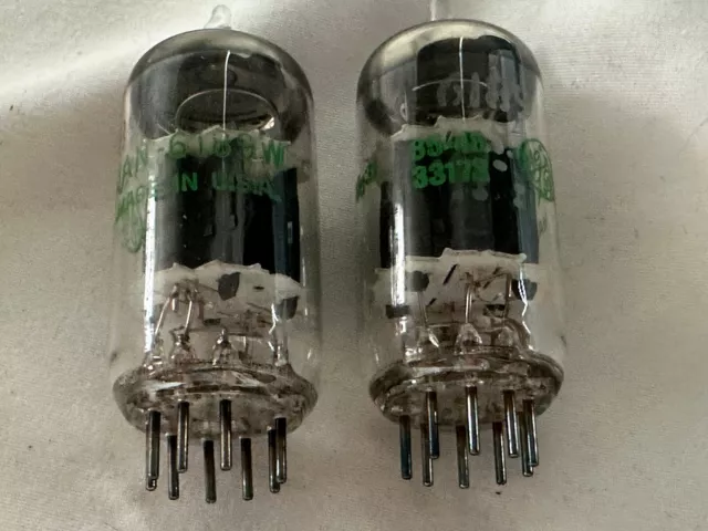 Pair of JAN 6189W 12AU7  GE  Vacuum Tubes, new in box