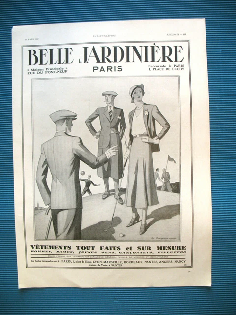 Publicite De Presse Belle Jardiniere Grand Magasin Golf Par Cazenove 1932