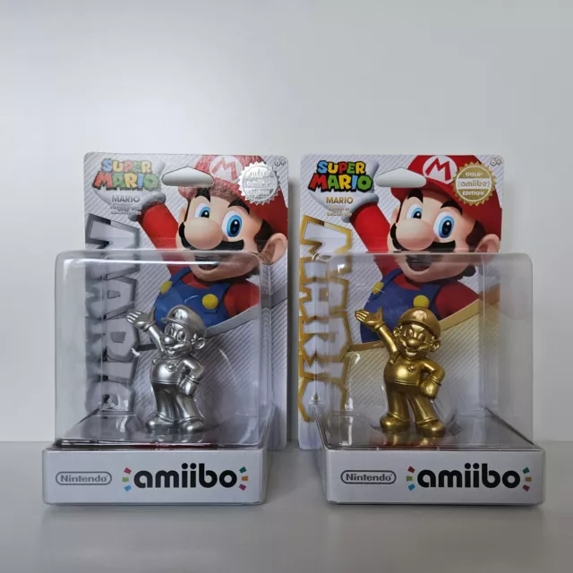 Nintendo Amiibo Gold Mario & Silber Mario - Gold Silver - US-Version