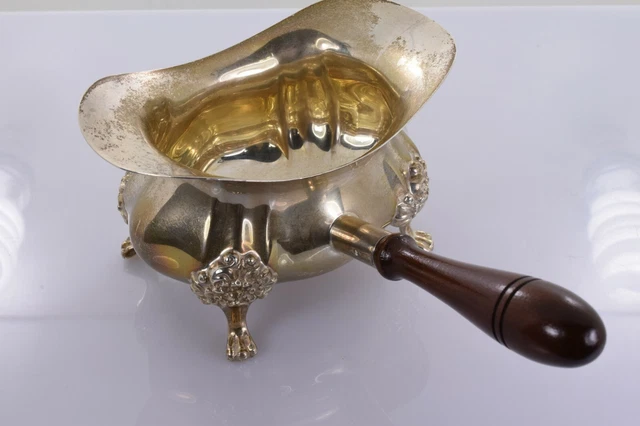 Poole Pipkin Sauce or Gravy Boat with Wood Handle in Sterling Silver