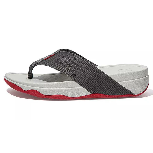 Fitflop Womens Surfa Woven Logo Toe Post Sandals Size 5 Eur 38 Rrp£70 Grey